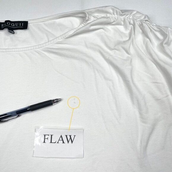 Eloquii Ruched Tee White  - Picture 5 of 7